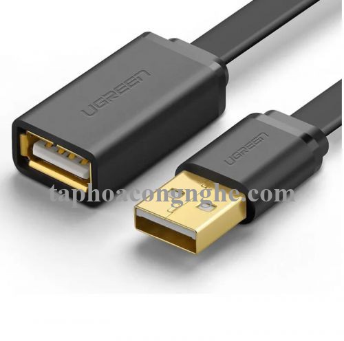 Ugreen 10886 0.5M màu Đen Cáp tín hiệu nối dài USB 2.0 lõi thuần đồng dáng dẹt US103 30010886